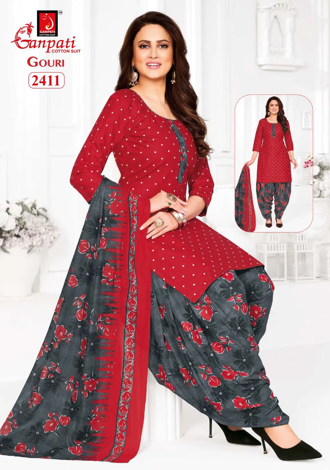 Gouri Vol 10 By Ganpati Heavy Cotton Printed Dress Material Wholesale Online
